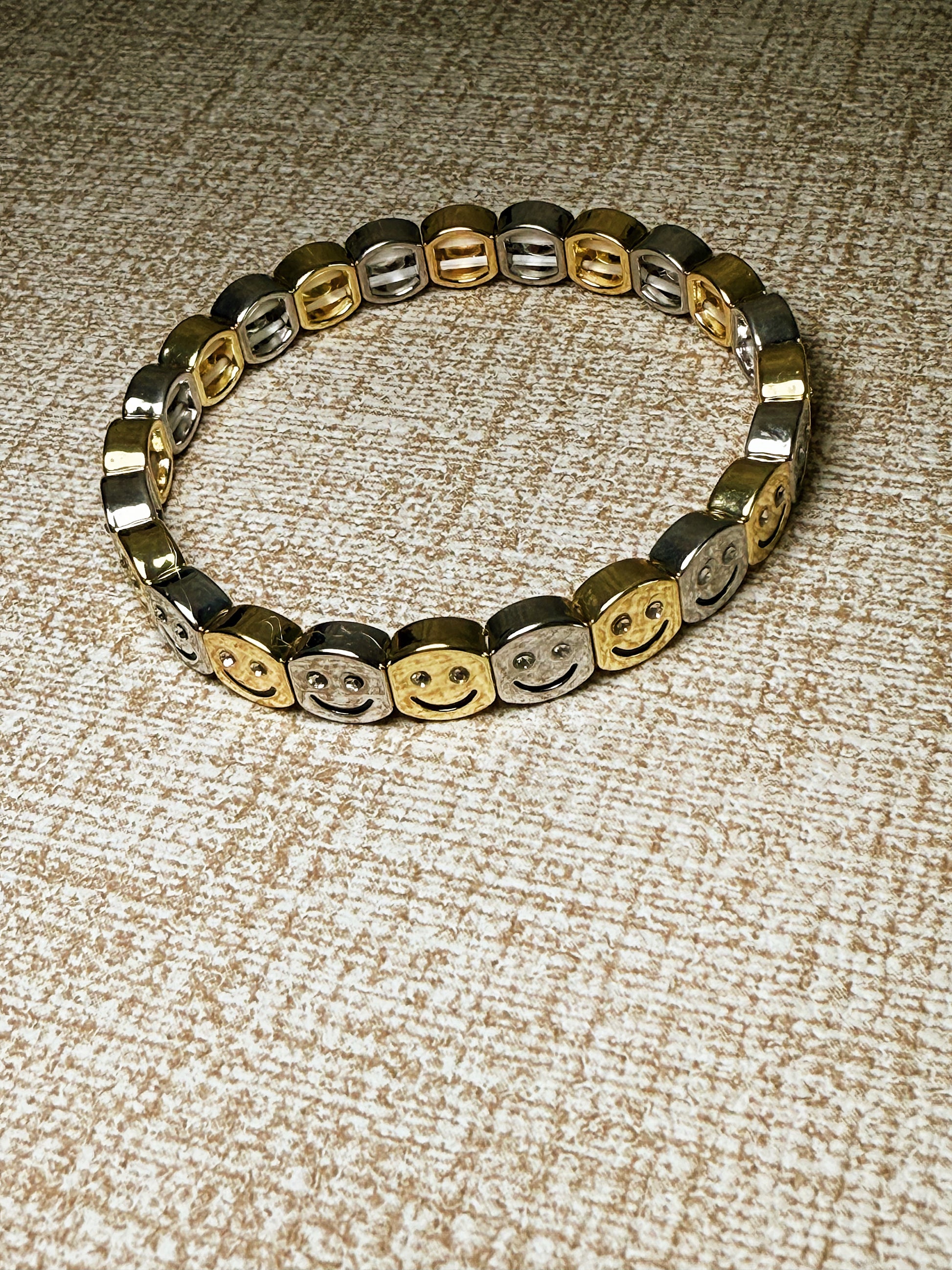 hermosa pulsera dos tonos happy face