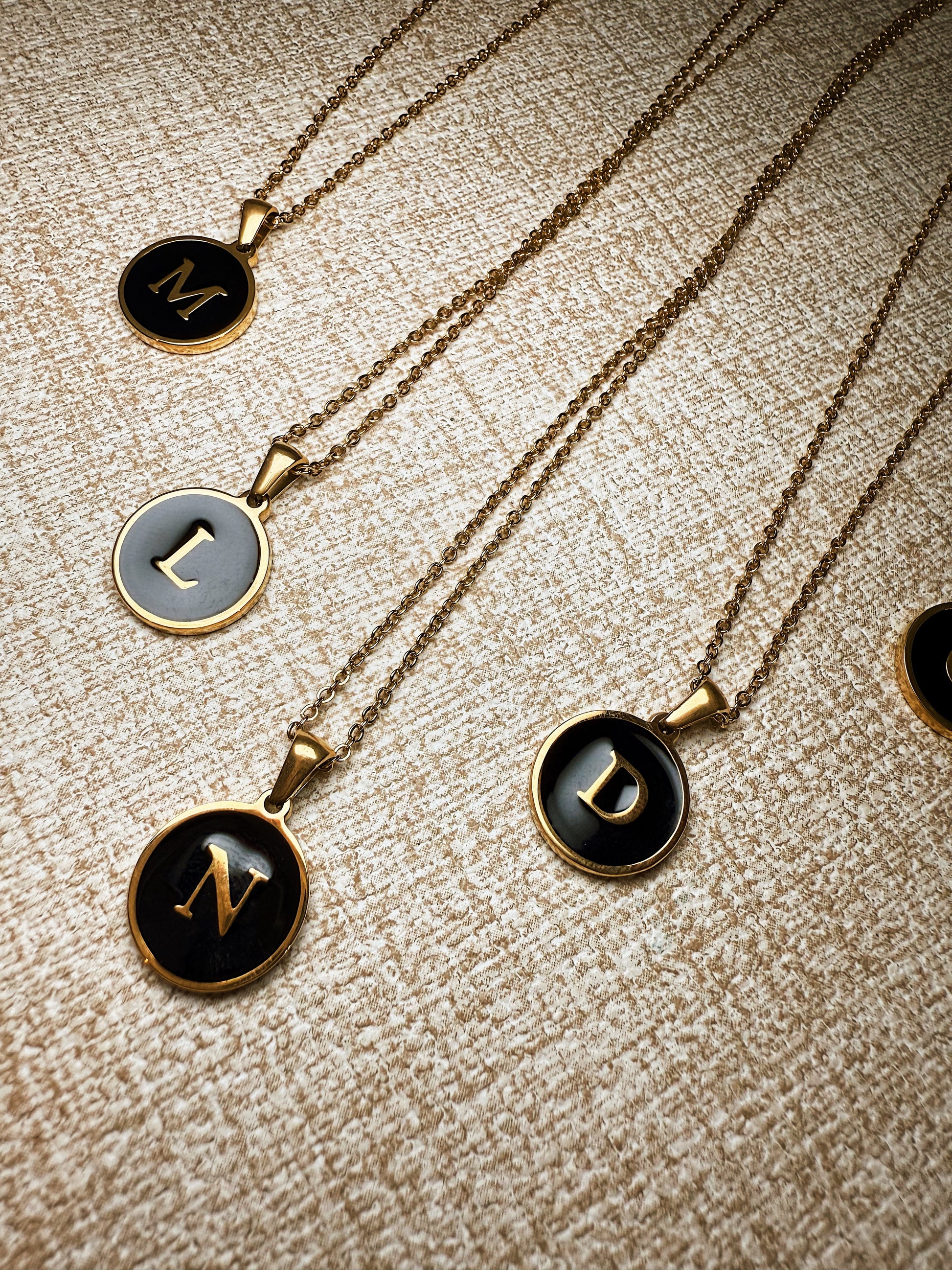 Letters Black Necklaces