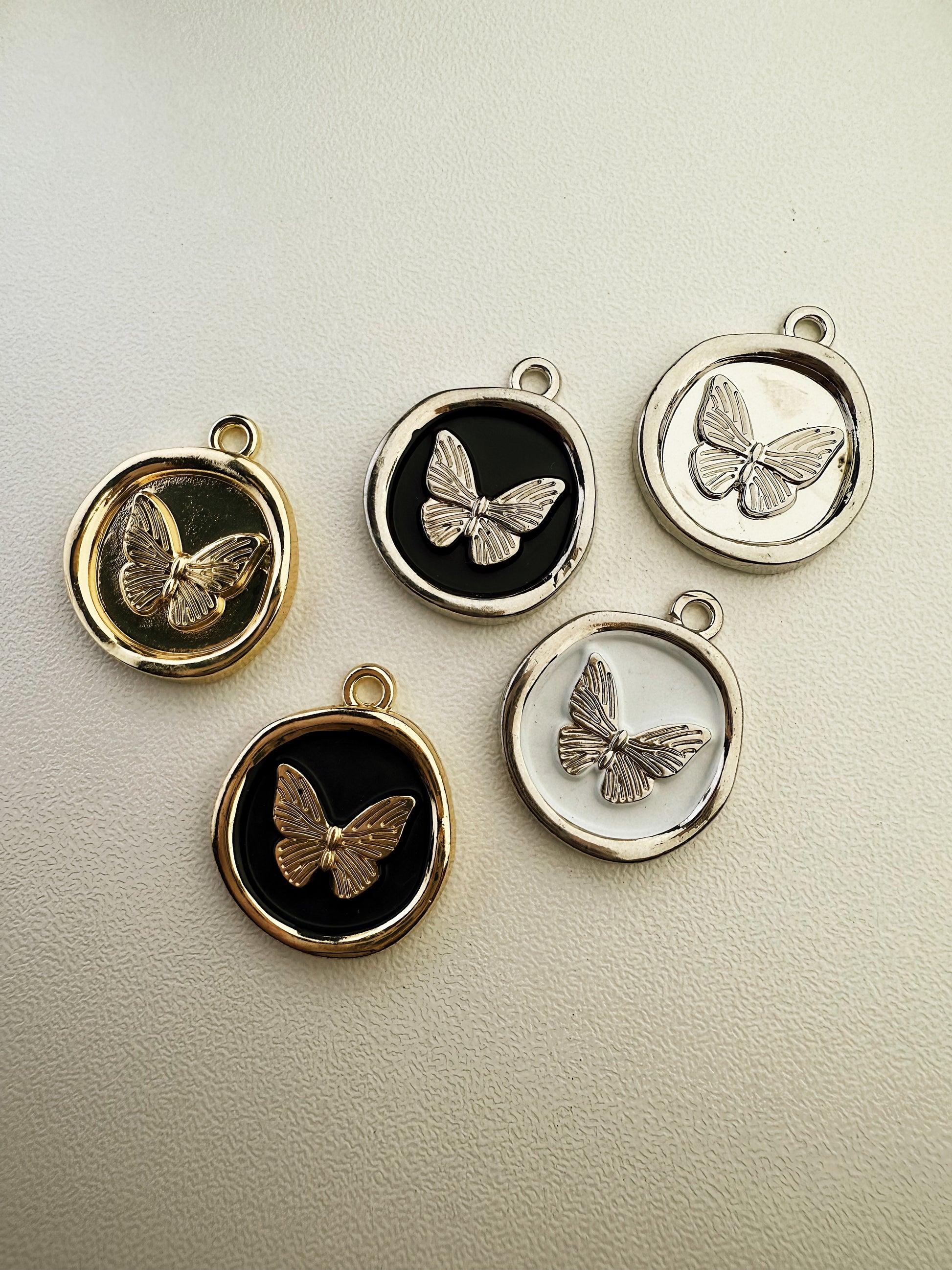 Circle Butterfly Charm