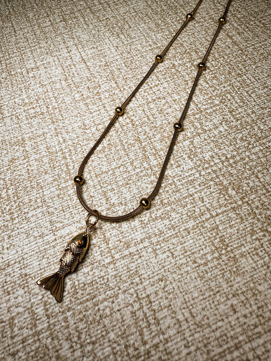 hermosa cadena de pescado de acero inoxidable 