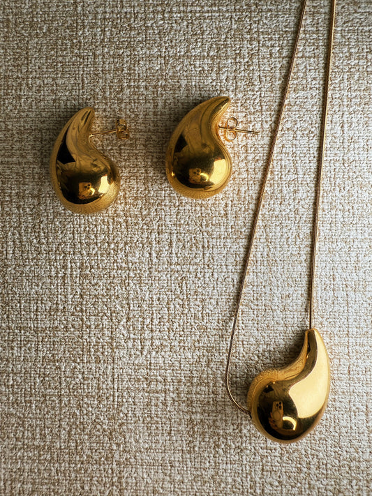 set de cadena y pantallas dorado